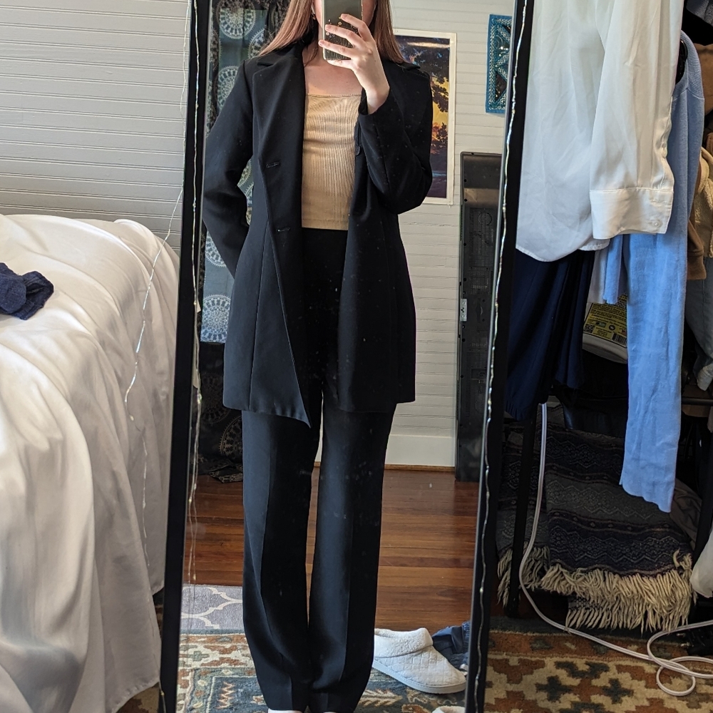 Oversized black suit set